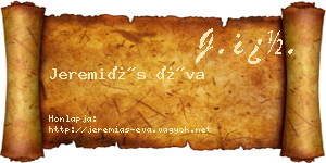Jeremiás Éva névjegykártya